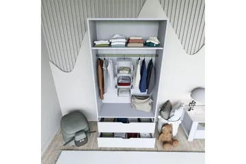 Dasina Garderobesskåp 90x183 cm - Hvit - Oppbevaring - Klesoppbevaring - Garderober & garderobesystem - Garderobeskap & klesskap