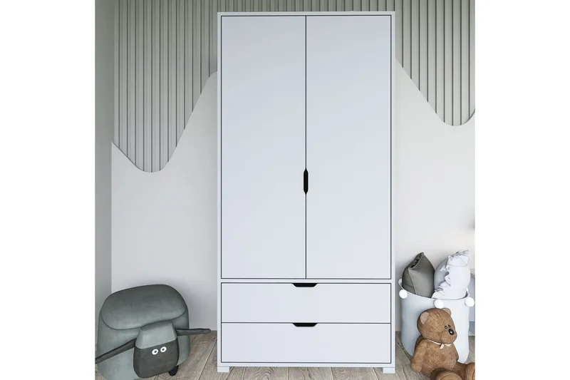 Dasina Garderobesskåp 90x183 cm - Hvit - Oppbevaring - Klesoppbevaring - Garderober & garderobesystem - Garderobeskap & klesskap