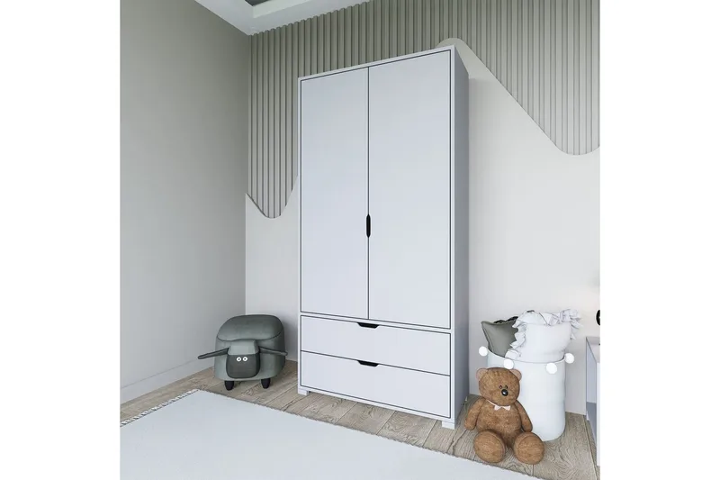 Dasina Garderobesskåp 90x183 cm - Hvit - Oppbevaring - Klesoppbevaring - Garderober & garderobesystem - Garderobeskap & klesskap