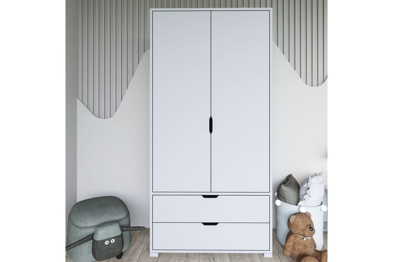 Dasina Garderobesskåp 90x183 cm - Hvit - Oppbevaring - Klesoppbevaring - Garderober & garderobesystem - Garderobeskap & klesskap