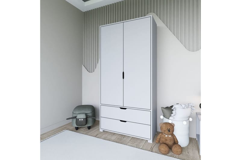 Dasina Garderobesskåp 90x183 cm - Hvit - Oppbevaring - Klesoppbevaring - Garderober & garderobesystem - Garderobeskap & klesskap