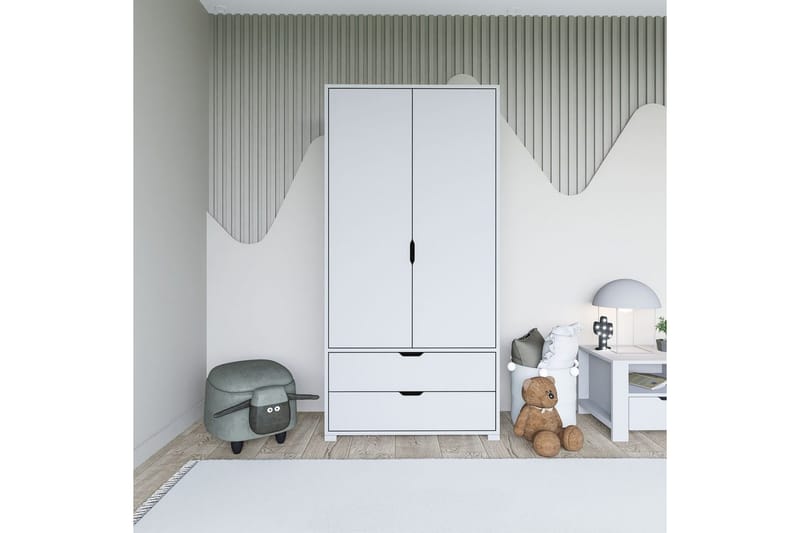 Dasina Garderobesskåp 90x183 cm - Hvit - Oppbevaring - Klesoppbevaring - Garderober & garderobesystem - Garderobeskap & klesskap