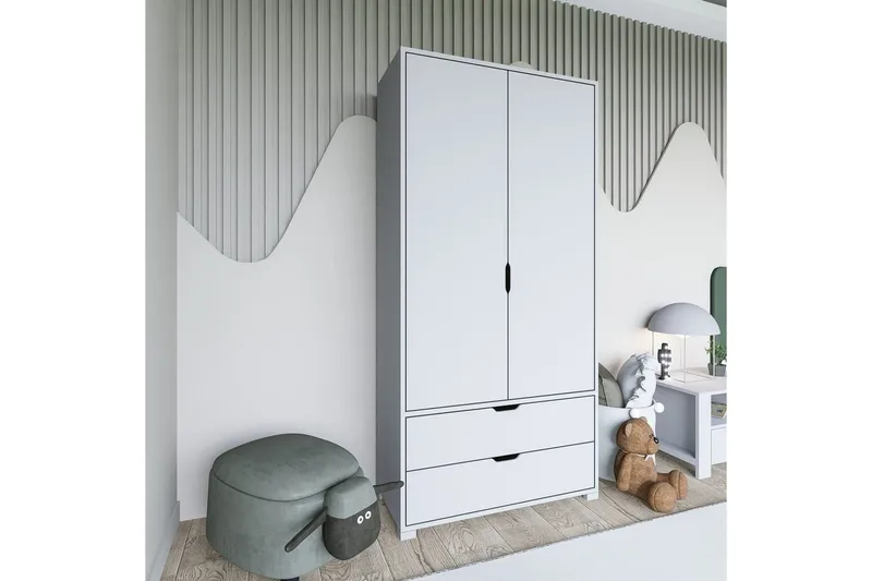 Dasina Garderobesskåp 90x183 cm, Hvit