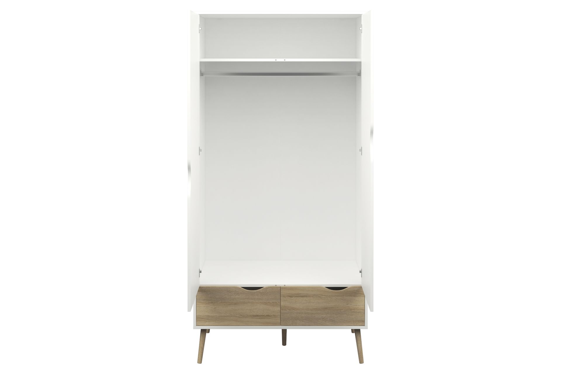 Delta Garderobe - Eik Struktur/Hvit - Oppbevaring - Klesoppbevaring - Garderober & garderobesystem