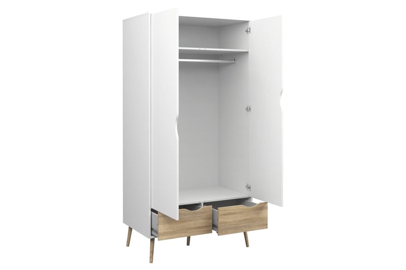 Delta Garderobe - Eik Struktur/Hvit - Oppbevaring - Klesoppbevaring - Garderober & garderobesystem