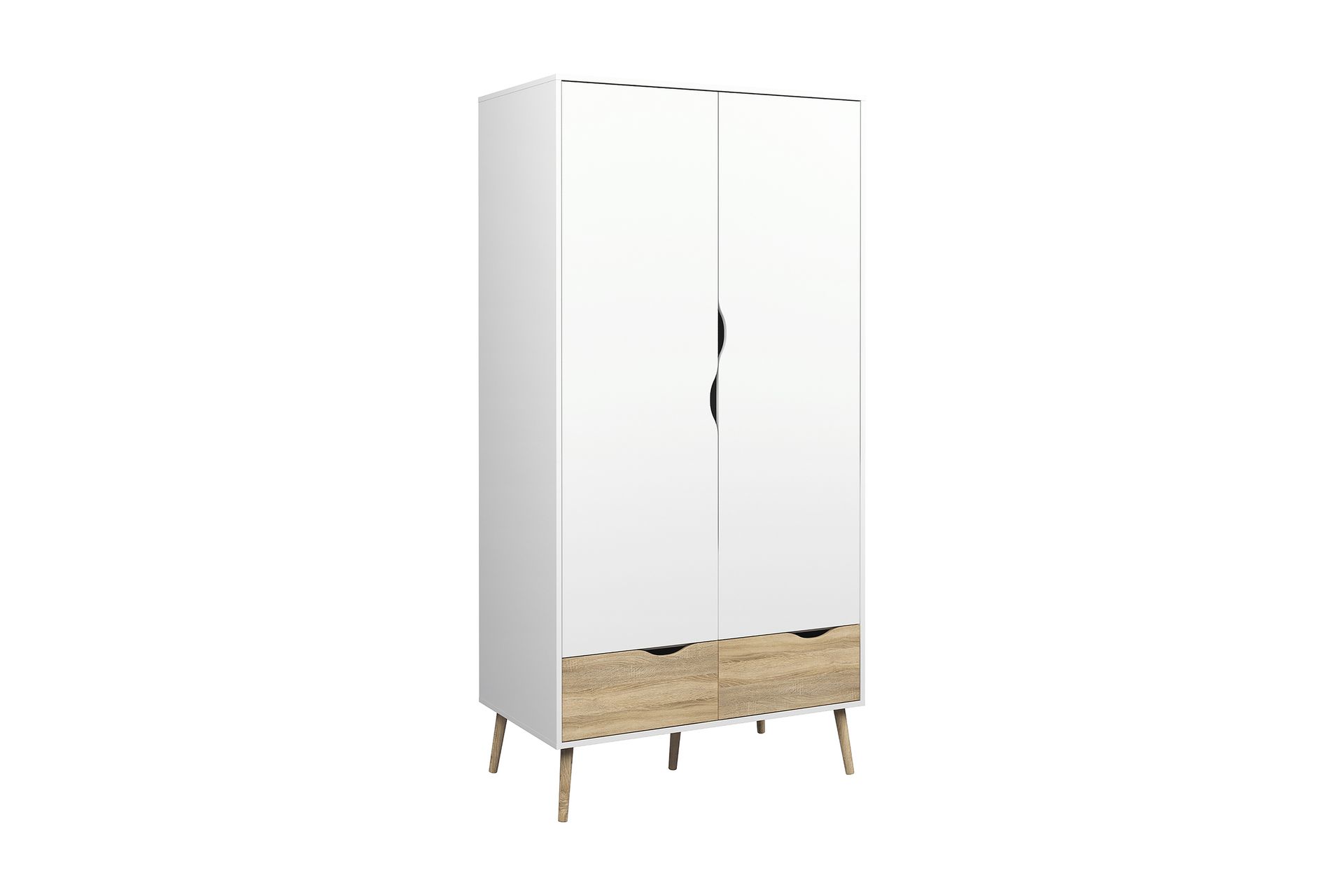 Delta Garderobe - Eik Struktur/Hvit - Oppbevaring - Klesoppbevaring - Garderober & garderobesystem