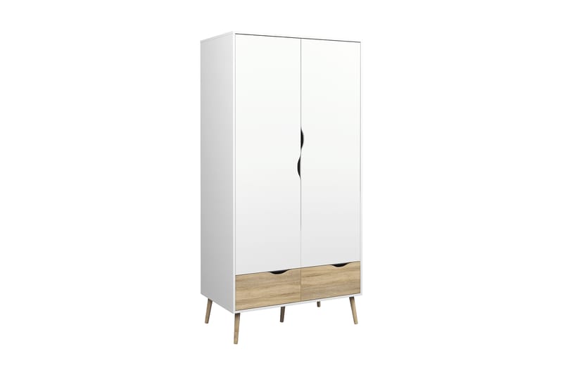 Delta Garderobe - Eik Struktur/Hvit - Oppbevaring - Klesoppbevaring - Garderober & garderobesystem