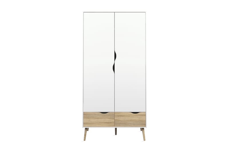 Delta Garderobe - Eik Struktur/Hvit - Oppbevaring - Klesoppbevaring - Garderober & garderobesystem