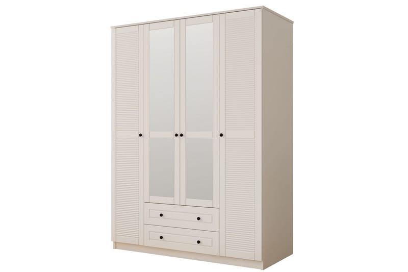 Denric Garderobesskåp 140x184 cm, Matt Hvit