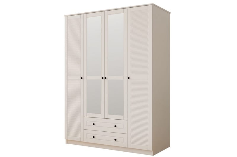 Denric Garderobesskåp 140x184 cm, Matt Hvit