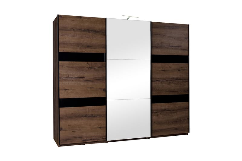 Denver Garderobe 250x68,5x215 cm - Brun / Hvit - Oppbevaring - Klesoppbevaring - Garderober & garderobesystem