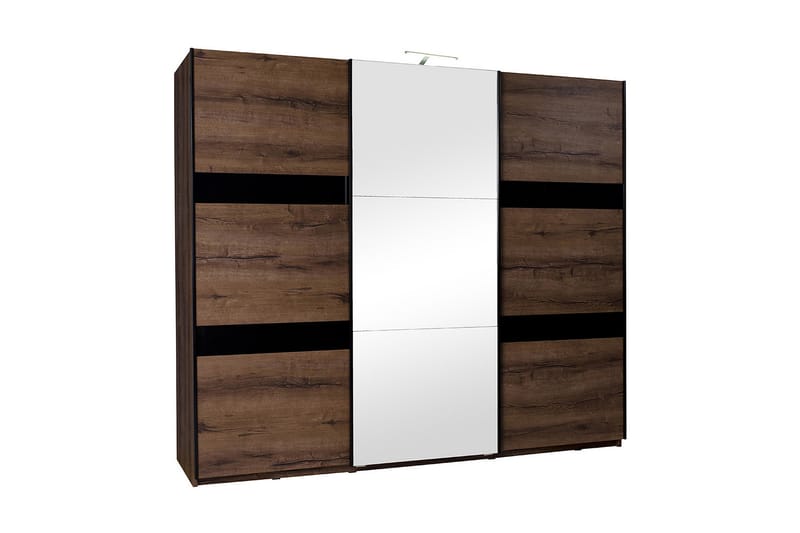 Denver Garderobe 250x68,5x215 cm - Brun / Hvit - Garderober & garderobesystem - Garderobeskap & klesskap