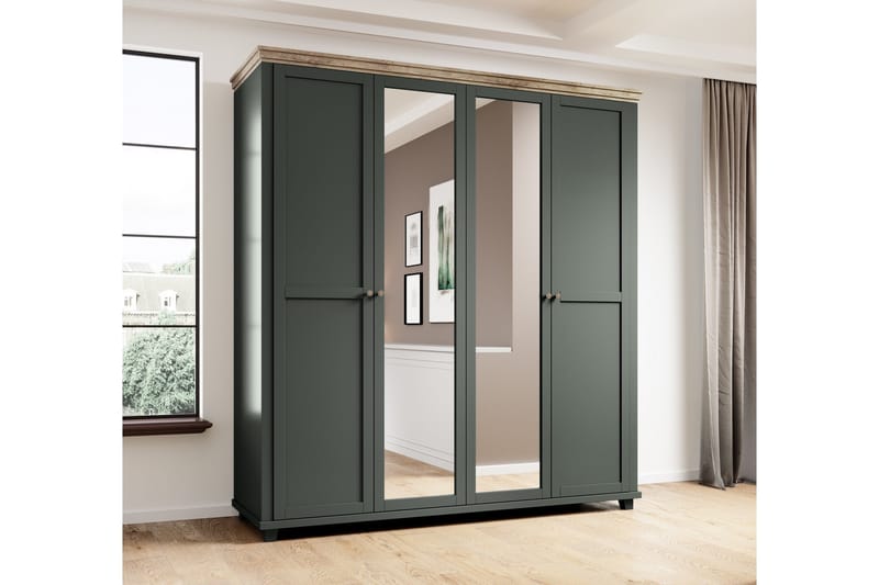 Doade Garderobe 62x108 cm - Grønn|Natur - Oppbevaring - Klesoppbevaring - Garderober & garderobesystem