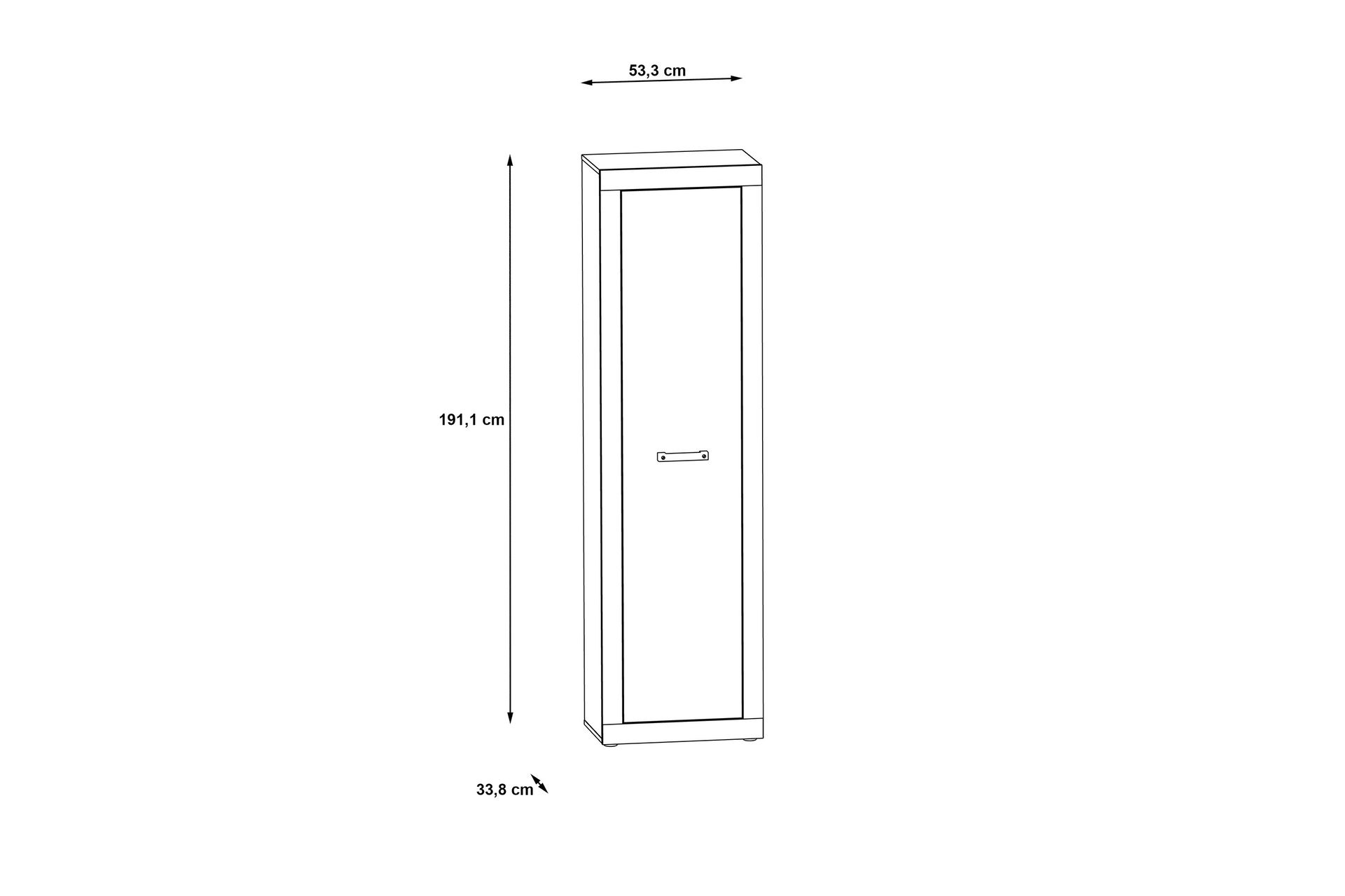 Dolnis Garderobe 34x54 cm - Brun/Grå - Oppbevaring - Klesoppbevaring - Garderober & garderobesystem