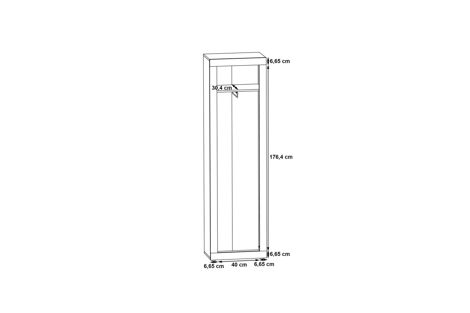 Dolnis Garderobe 34x54 cm - Brun/Grå - Oppbevaring - Klesoppbevaring - Garderober & garderobesystem