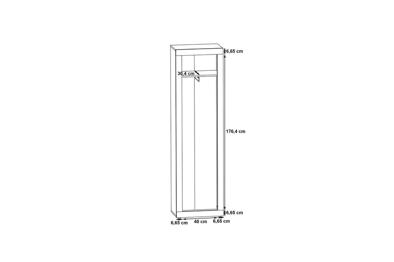 Dolnis Garderobe 34x54 cm - Brun/Grå - Oppbevaring - Klesoppbevaring - Garderober & garderobesystem
