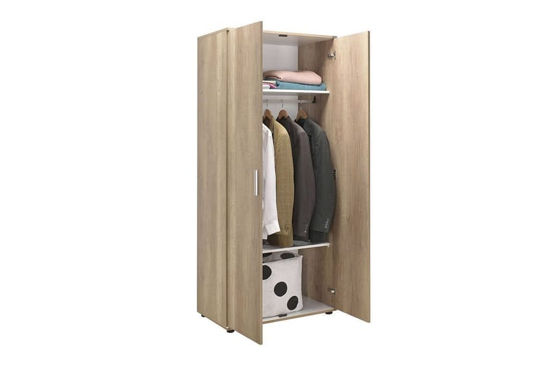 Drelmar Garderobe 80x187 cm - Lyse brun - Oppbevaring - Klesoppbevaring - Garderober & garderobesystem