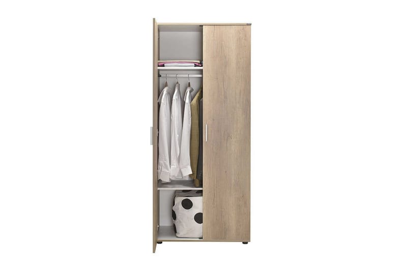 Drelmar Garderobe 80x187 cm - Lyse brun - Oppbevaring - Klesoppbevaring - Garderober & garderobesystem