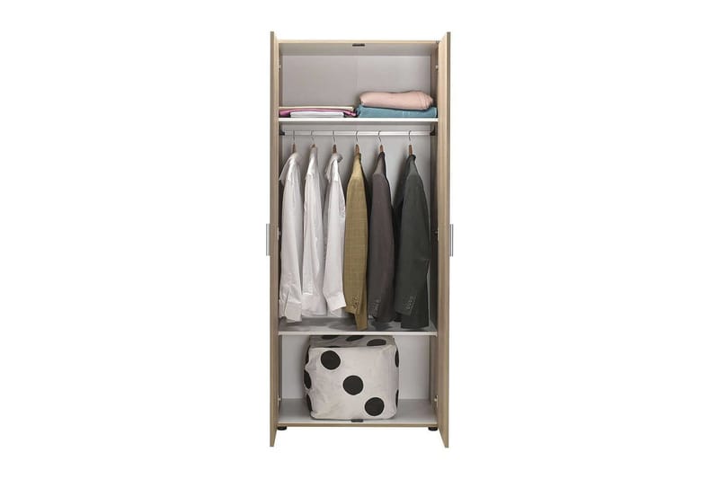 Drelmar Garderobe 80x187 cm - Lyse brun - Oppbevaring - Klesoppbevaring - Garderober & garderobesystem