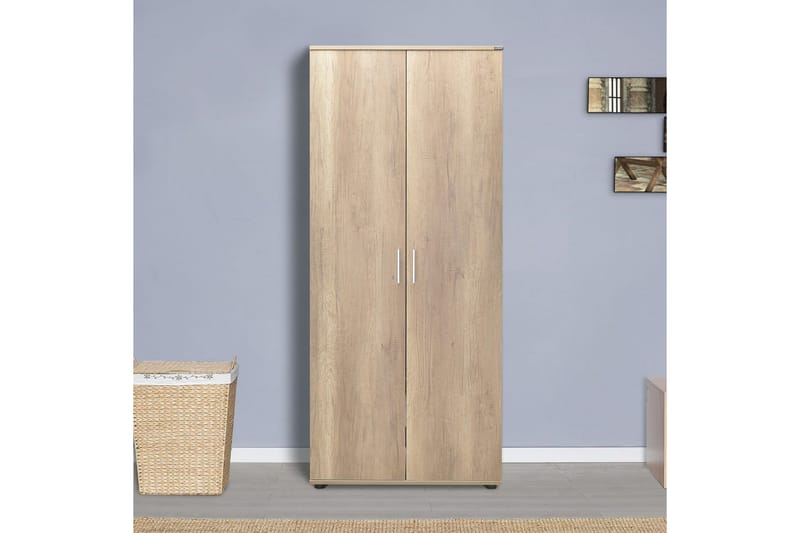 Drelmar Garderobe 80x187 cm - Lyse brun - Oppbevaring - Klesoppbevaring - Garderober & garderobesystem