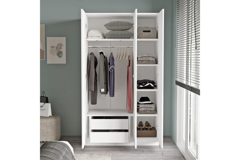 Drimmelen Garderobe 50x104 - Hvit - Garderobeskap & klesskap - Garderober & garderobesystem