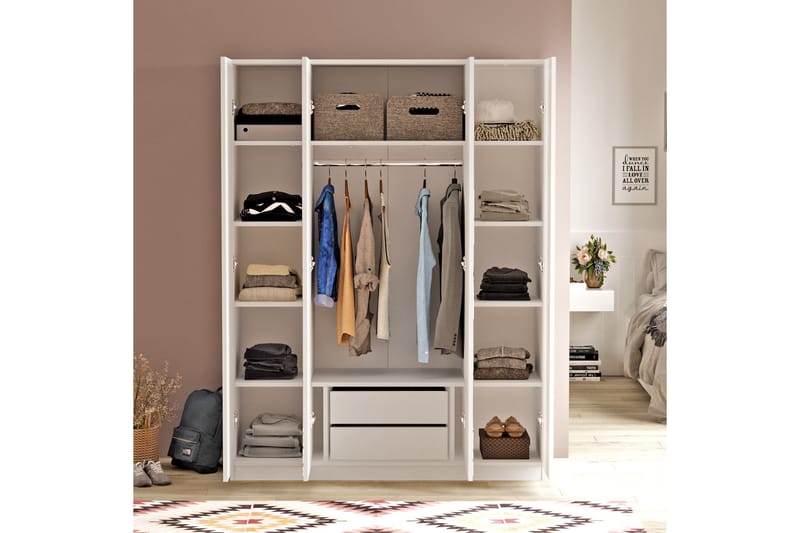 Drimmelen Garderobe 50x139 - Hvit - Garderober & garderobesystem - Garderobeskap & klesskap