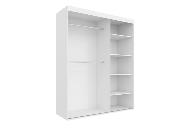 Duets Garderob med Speil 160x205 cm - Beige - Oppbevaring - Klesoppbevaring - Garderober & garderobesystem