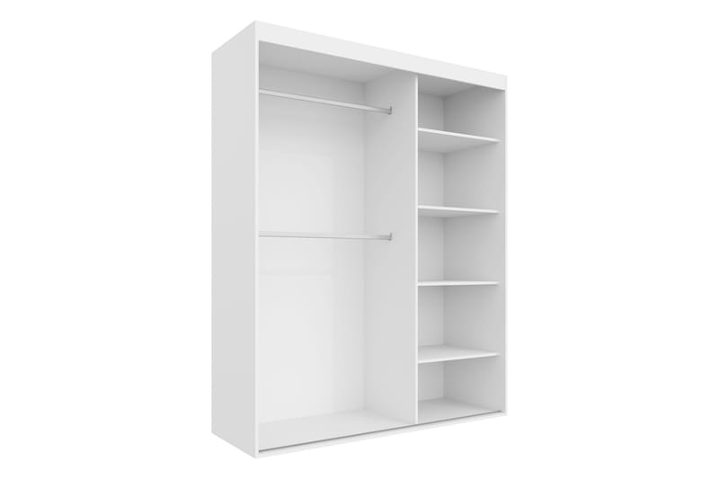 Duetter Garderobe Med Speil 160x205 cm - Svart - Oppbevaring - Klesoppbevaring - Garderober & garderobesystem