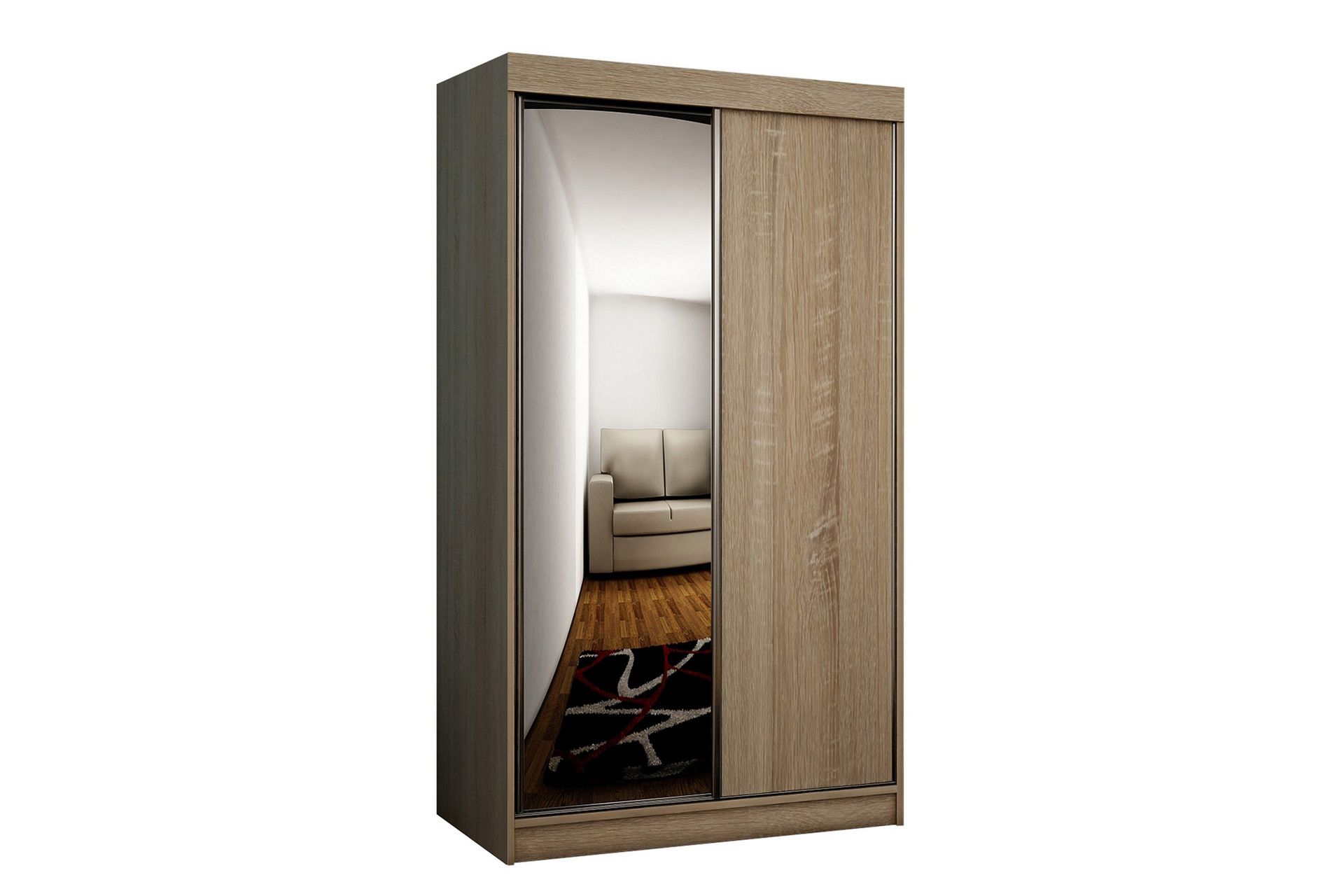 Dunkra Garderobe med Speil LED-belysning Blå 100 cm - Sonomaeik