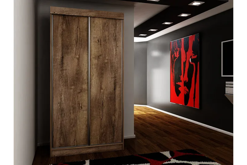 Dunkra Garderobeskap 100x200 cm - Brun - Oppbevaring - Klesoppbevaring - Garderober & garderobesystem