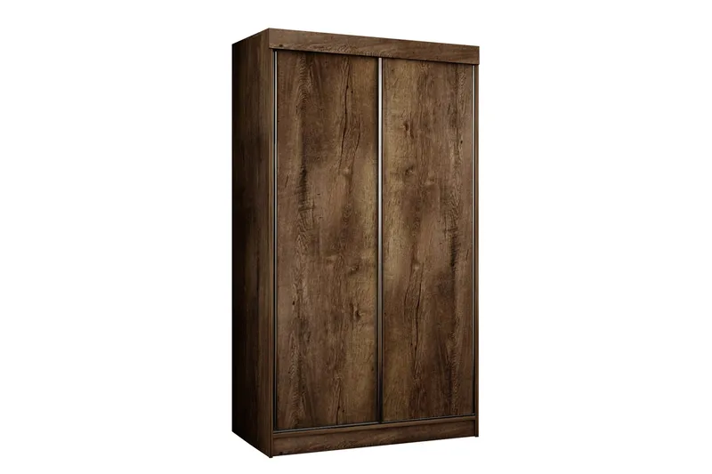Dunkra Garderobeskap 100x200 cm i Tre med Metallramme - Brun - Oppbevaring - Klesoppbevaring - Garderober & garderobesystem