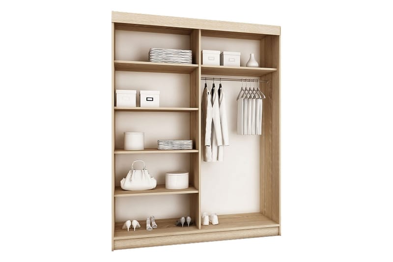 Dunkra Garderobeskap Med Speil 150x200 cm - Oppbevaring - Klesoppbevaring - Garderober & garderobesystem