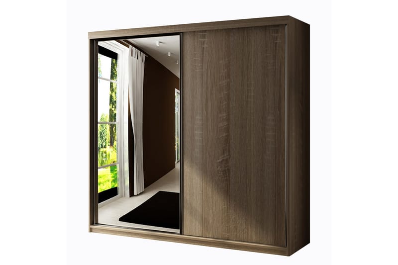 Dunkra Garderobeskap Med Speil 200x200 cm - Oppbevaring - Klesoppbevaring - Garderober & garderobesystem