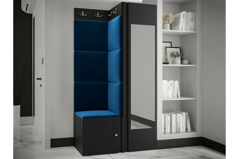 Dunvegan Garderob m. Spegel Black - Oppbevaring - Klesoppbevaring - Garderober & garderobesystem