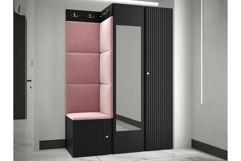 Dunvegan Garderob m. Spegel Black - Oppbevaring - Klesoppbevaring - Garderober & garderobesystem