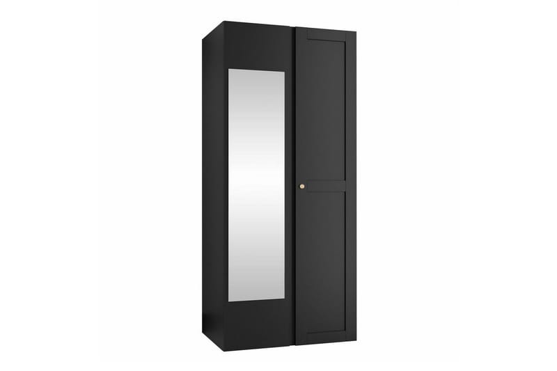 Dunvegan Garderobe med Speil 74 cm i Malt Tre, Sort