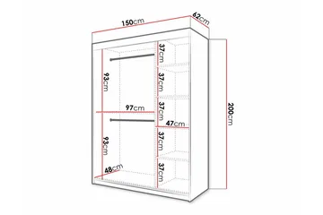 Dunvegan Garderobe med speil - Hvid - Oppbevaring - Klesoppbevaring - Garderober & garderobesystem