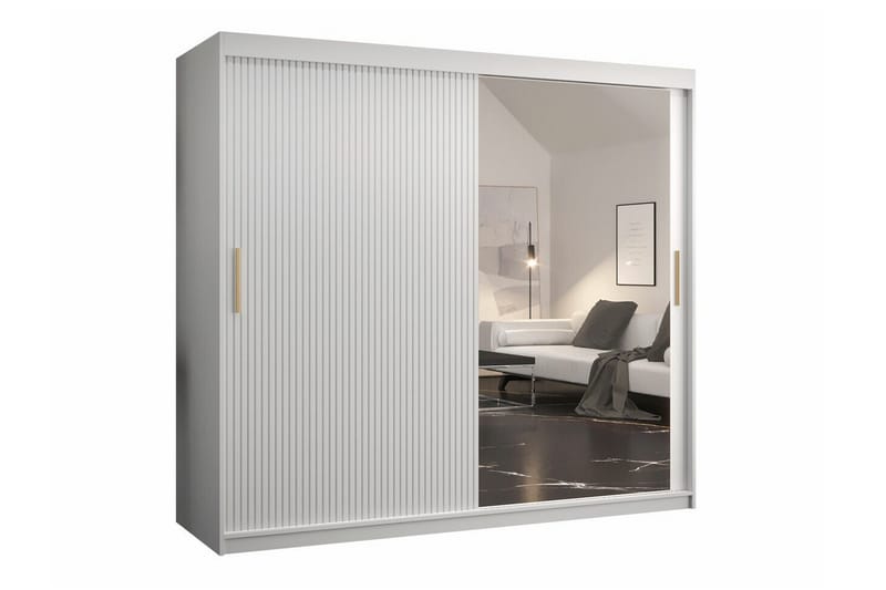 Dunvegan Garderobe med speil - Hvid - Oppbevaring - Klesoppbevaring - Garderober & garderobesystem