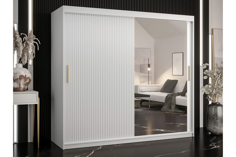 Dunvegan Garderobe med speil - Hvid - Oppbevaring - Klesoppbevaring - Garderober & garderobesystem