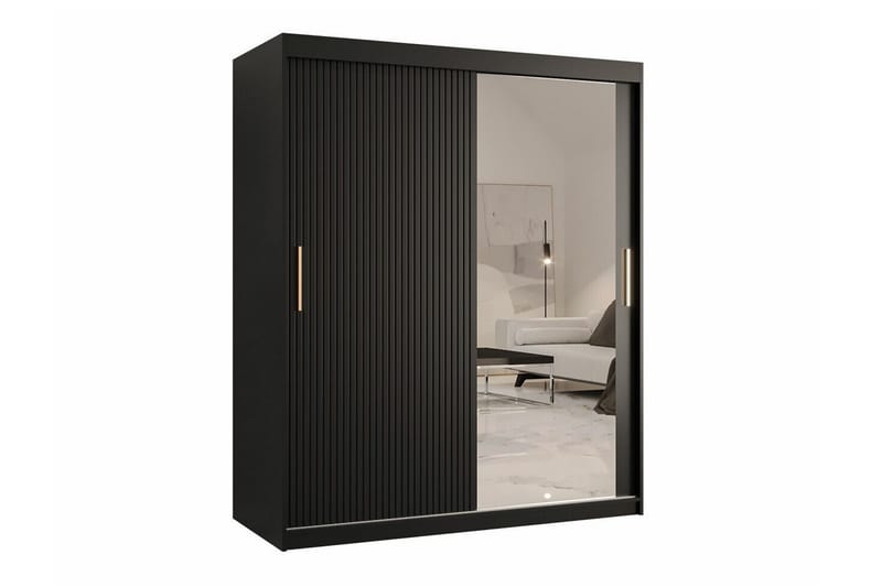 Dunvegan Garderobe med speil, Svart