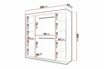 Dunvegan Garderobe med speil - Svart - Oppbevaring - Klesoppbevaring - Garderober & garderobesystem