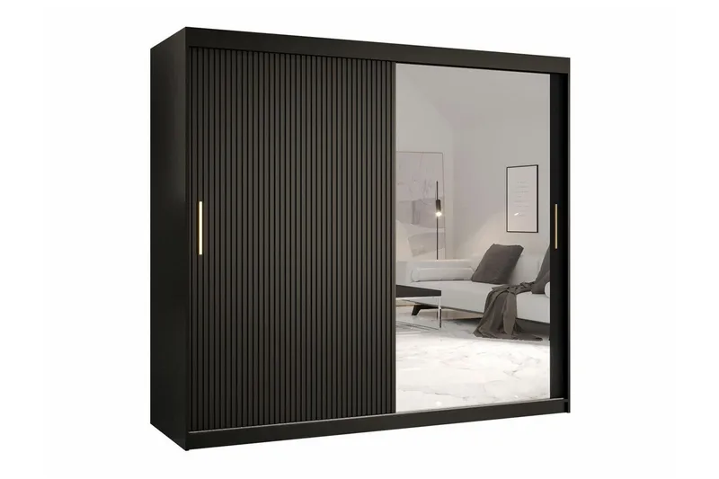 Dunvegan Garderobe med speil, Svart