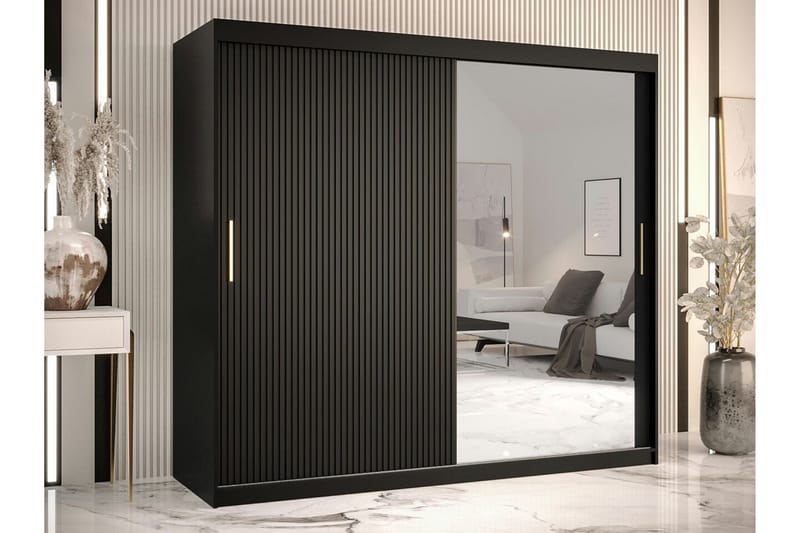 Dunvegan Garderobe med speil - Svart - Oppbevaring - Klesoppbevaring - Garderober & garderobesystem