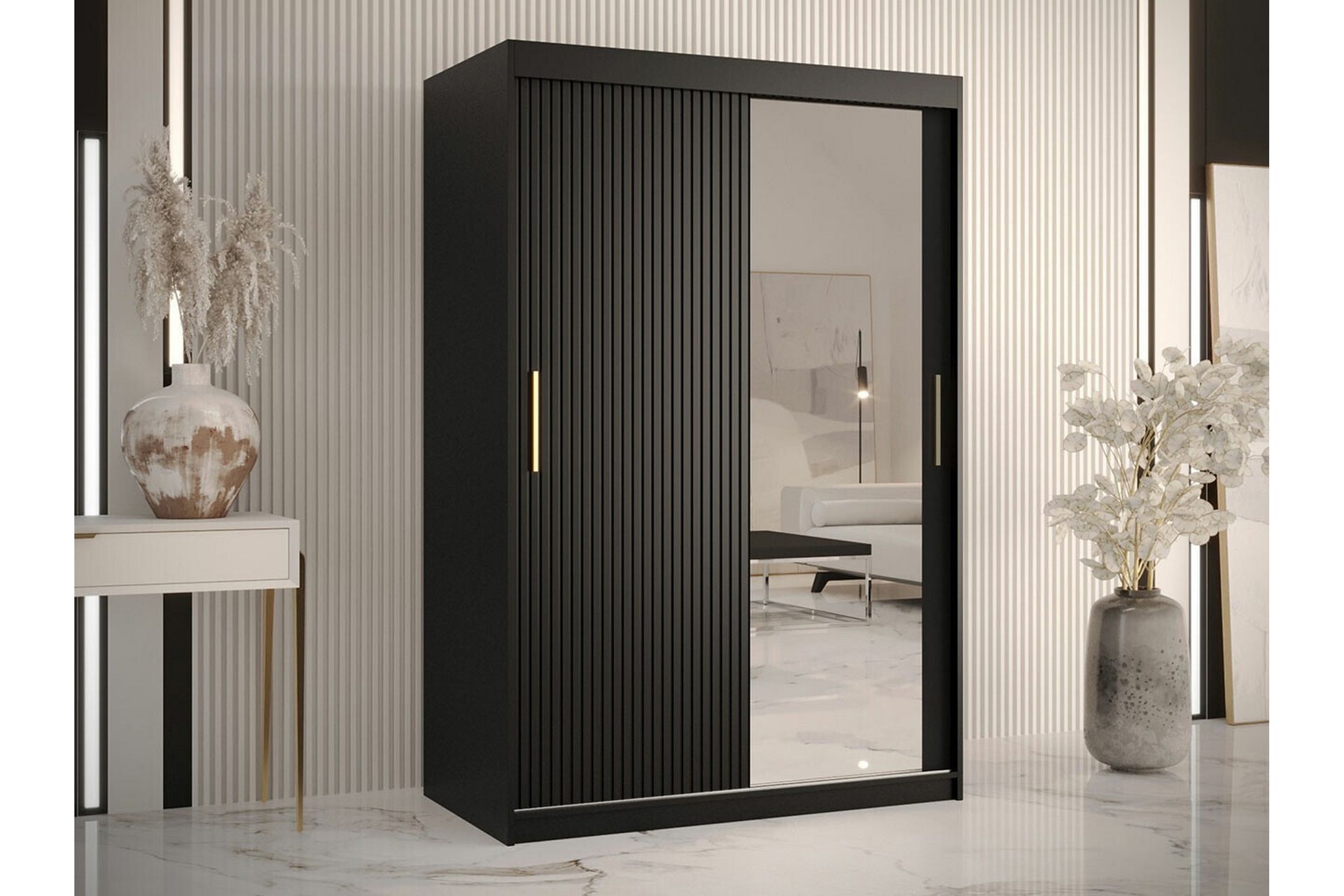 Dunvegan Garderobe med speil - Svart - Oppbevaring - Klesoppbevaring - Garderober & garderobesystem