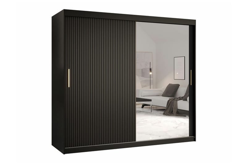 Dunvegan Garderobe med speil - Svart - Oppbevaring - Klesoppbevaring - Garderober & garderobesystem