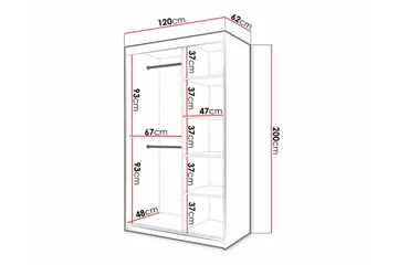 Dunvegan Garderobe med speil - Svart - Oppbevaring - Klesoppbevaring - Garderober & garderobesystem