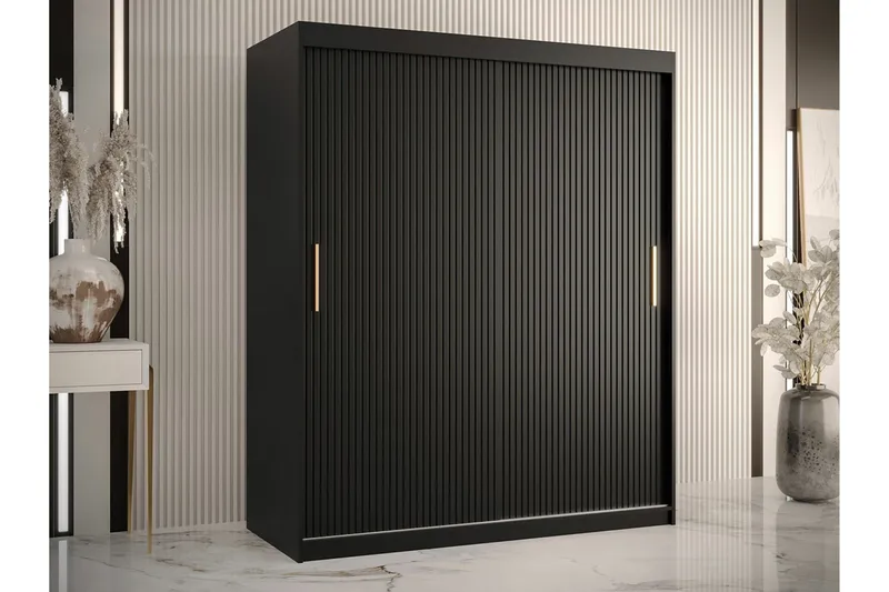 Dunvegan Garderobeskap 150 cm i Malt Tre - Svart - Oppbevaring - Klesoppbevaring - Garderober & garderobesystem