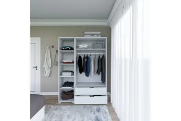 Durusu Garderobe 130x183 cm - Hvit - Oppbevaring - Klesoppbevaring - Garderober & garderobesystem