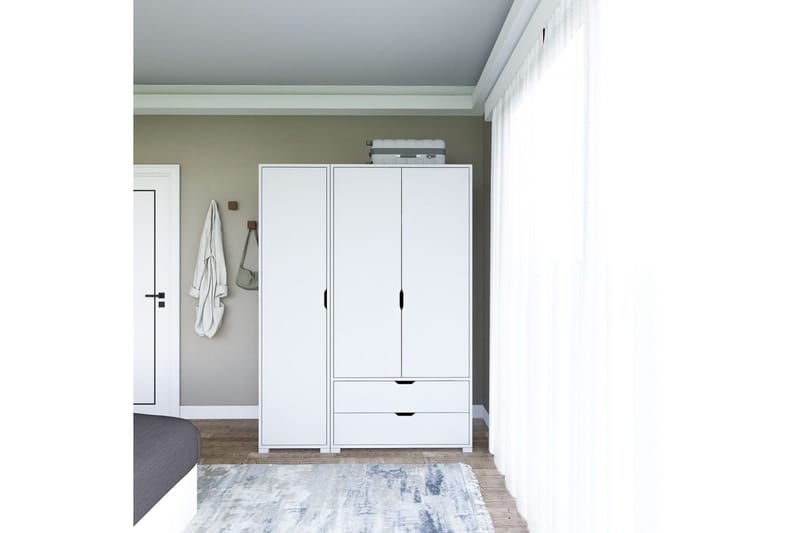 Durusu Garderobe 130x183 cm - Hvit - Oppbevaring - Klesoppbevaring - Garderober & garderobesystem