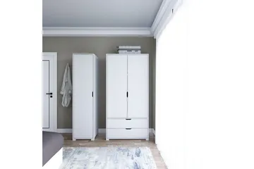 Durusu Garderobe 130x183 cm - Hvit - Oppbevaring - Klesoppbevaring - Garderober & garderobesystem